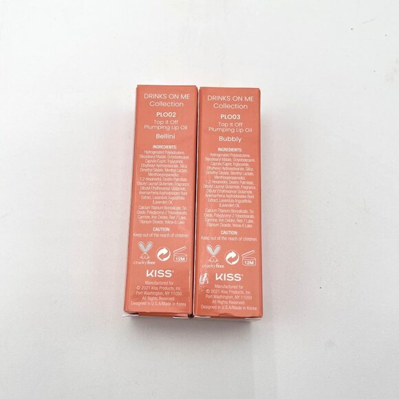 Joah Top It Off Plumping Lip Oil Set Bellini & Bubbly 3.8g Moisturizing Gloss - Picture 4 of 5